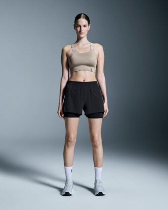 Damen 3″ Performance 2/1 Shorts Schwarz