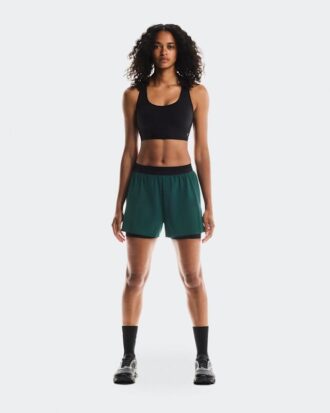 Damen 3″ Performance 2/1 Shorts Spirulina | Schwarz